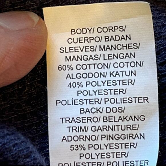 Lucky Brand Women's Long Sleeve Henley V neck with buttons Blue/Cream Size Large - Picture 5 of 8